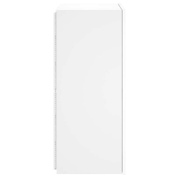 Weißer TV-Wandschrank mit LED-Beleuchtung