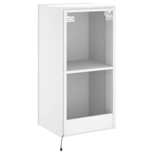 Weißer TV-Wandschrank mit LED-Beleuchtung