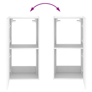 Weißer TV-Wandschrank mit LED-Beleuchtung