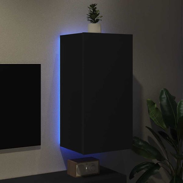 TV-Wandschrank Schwarz mit LED
