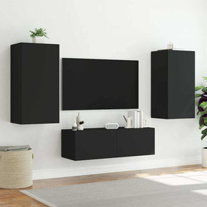 TV-Wandschrank Schwarz mit LED