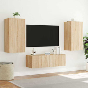 TV-Wandschrank Sonoma Eiche mit LED