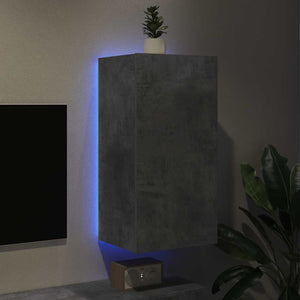 TV-Wandschrank mit LED Betongrau 40,5x35x80 cm