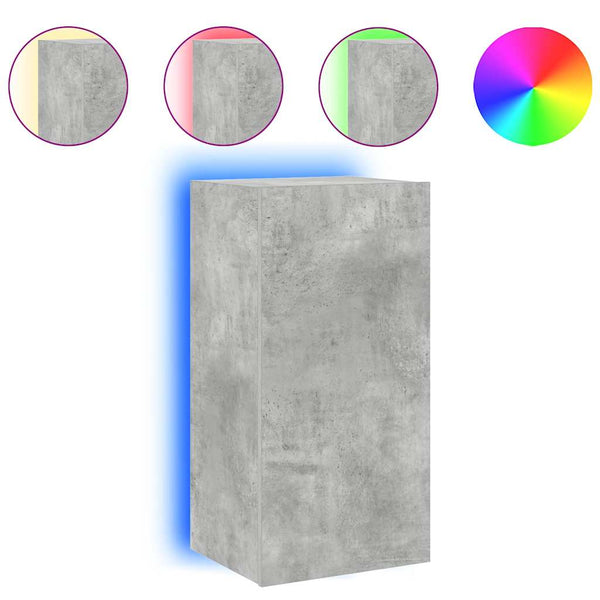 TV-Wandschrank mit LED Betongrau 40,5x35x80 cm