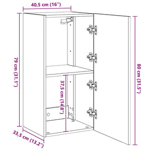 TV-Wandschrank mit LED Betongrau 40,5x35x80 cm