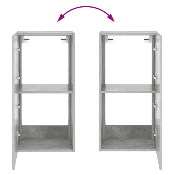 TV-Wandschrank mit LED Betongrau 40,5x35x80 cm