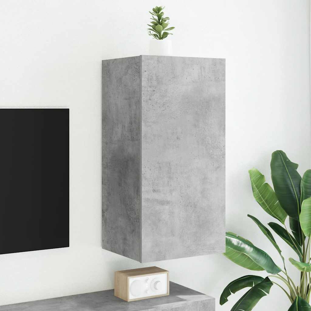 TV-Wandschrank mit LED Betongrau 40,5x35x80 cm
