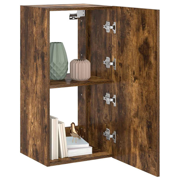 TV-Wandschrank mit LED Räuchereiche 40,5x35x80 cm
