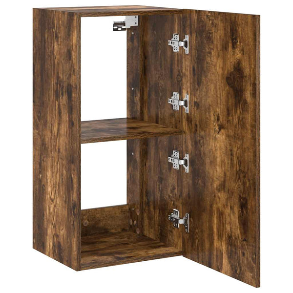 TV-Wandschrank mit LED Räuchereiche 40,5x35x80 cm