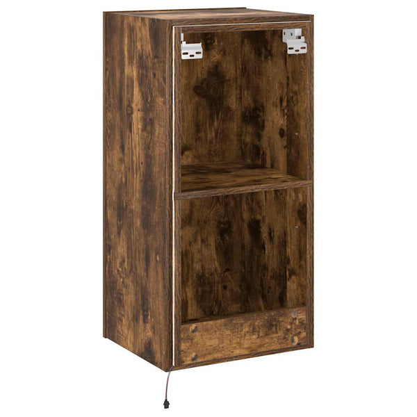 TV-Wandschrank mit LED Räuchereiche 40,5x35x80 cm