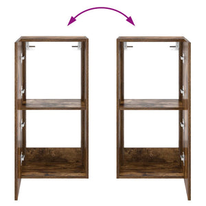 TV-Wandschrank mit LED Räuchereiche 40,5x35x80 cm
