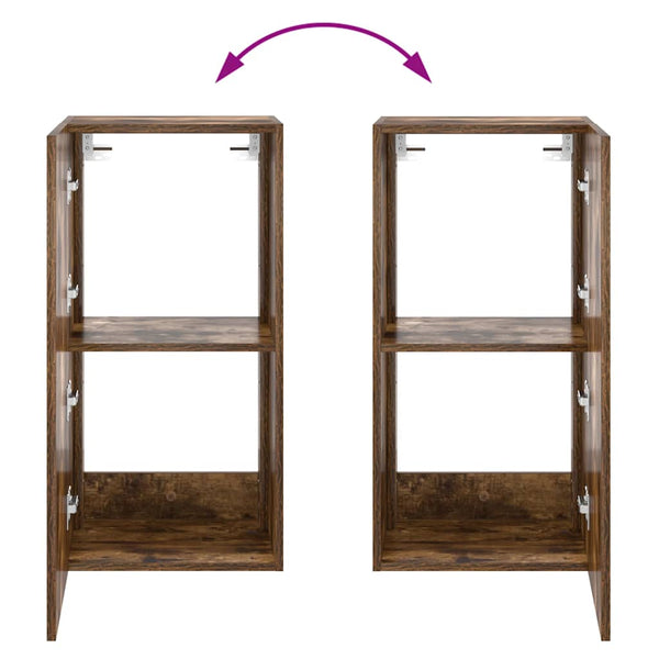 TV-Wandschrank mit LED Räuchereiche 40,5x35x80 cm