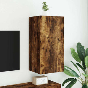 TV-Wandschrank mit LED Räuchereiche 40,5x35x80 cm