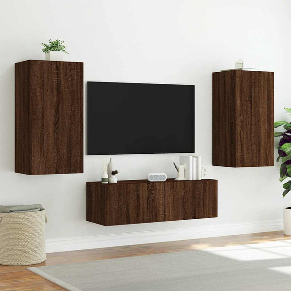 TV-Wandschrank mit LED Eichenoptik