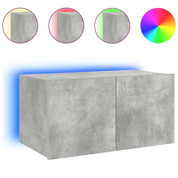 TV-Wandschrank mit LED Betongrau 60 cm