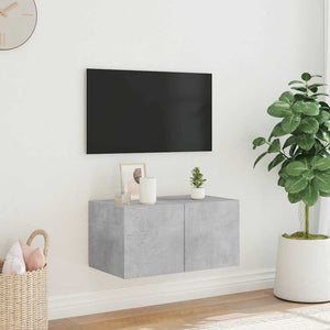 TV-Wandschrank mit LED Betongrau 60 cm