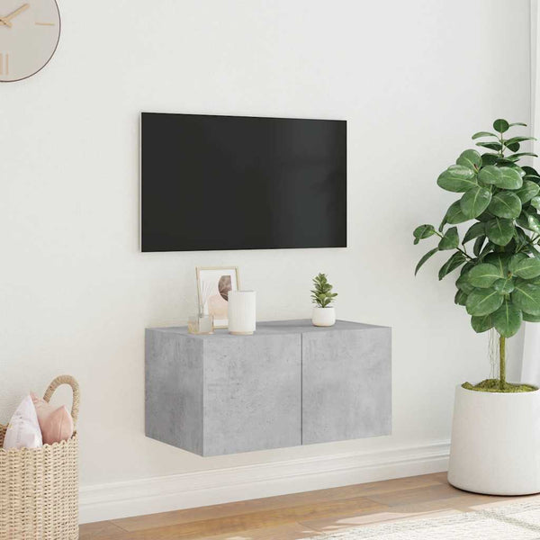 TV-Wandschrank mit LED Betongrau 60 cm