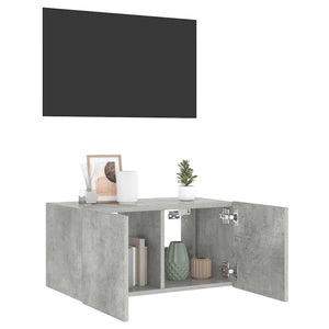 TV-Wandschrank mit LED Betongrau 60 cm