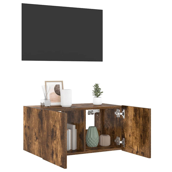 TV-Wandschrank mit LED Räuchereiche 60 cm