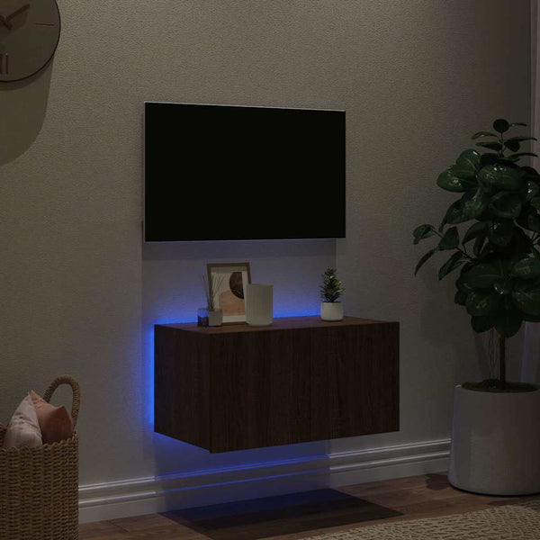 TV-Wandschrank mit LED Eichenoptik