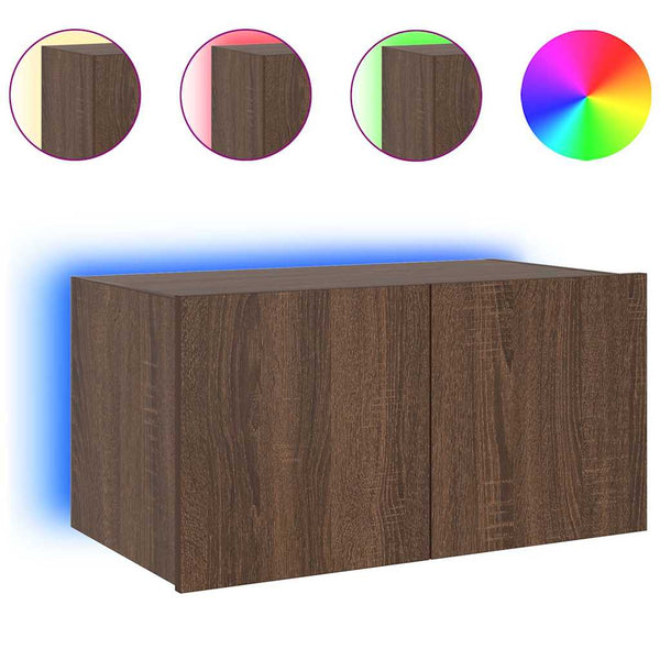TV-Wandschrank mit LED Eichenoptik