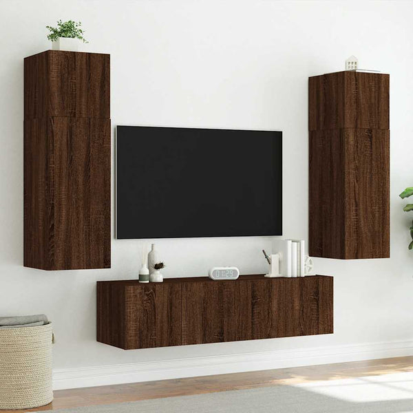 TV-Wandschrank mit LED Eichenoptik