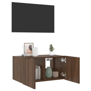 TV-Wandschrank mit LED Eichenoptik