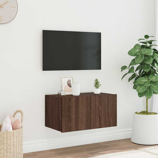 TV-Wandschrank mit LED Eichenoptik