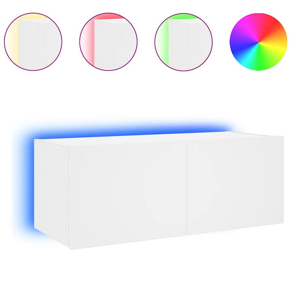 TV-Wandschrank mit LED Weiß 80cm