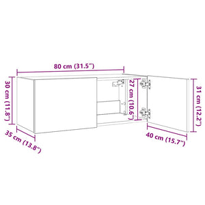 TV-Wandschrank mit LED Weiß 80cm