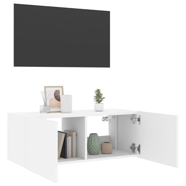 TV-Wandschrank mit LED Weiß 80cm