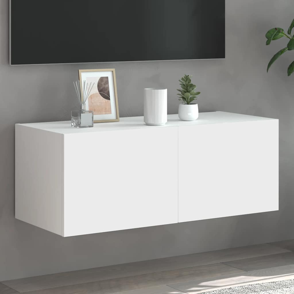 TV-Wandschrank mit LED Weiß 80cm