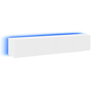TV-Wandschränke mit LED, 2er Set, Weiß