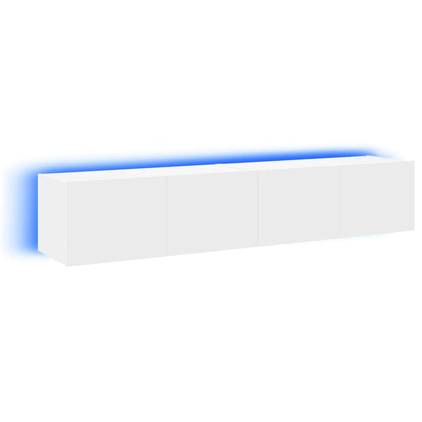 TV-Wandschränke mit LED, 2er Set, Weiß