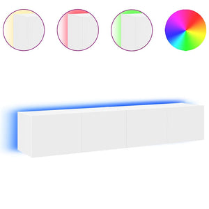 TV-Wandschränke mit LED, 2er Set, Weiß