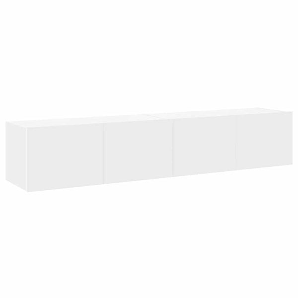 TV-Wandschränke mit LED, 2er Set, Weiß