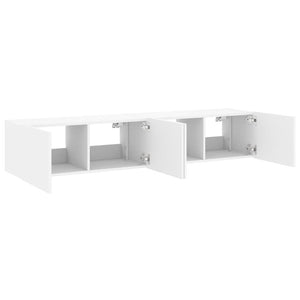 TV-Wandschränke mit LED, 2er Set, Weiß