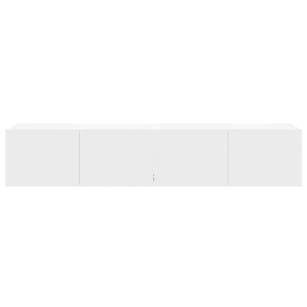 TV-Wandschränke mit LED, 2er Set, Weiß