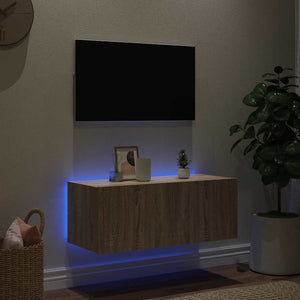 TV-Wandschrank mit LED Sonoma-Eiche 80cm