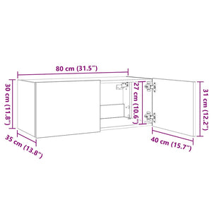 TV-Wandschrank mit LED Sonoma-Eiche 80cm