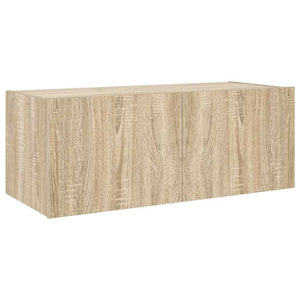 TV-Wandschrank mit LED Sonoma-Eiche 80cm