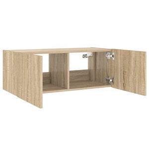 TV-Wandschrank mit LED Sonoma-Eiche 80cm