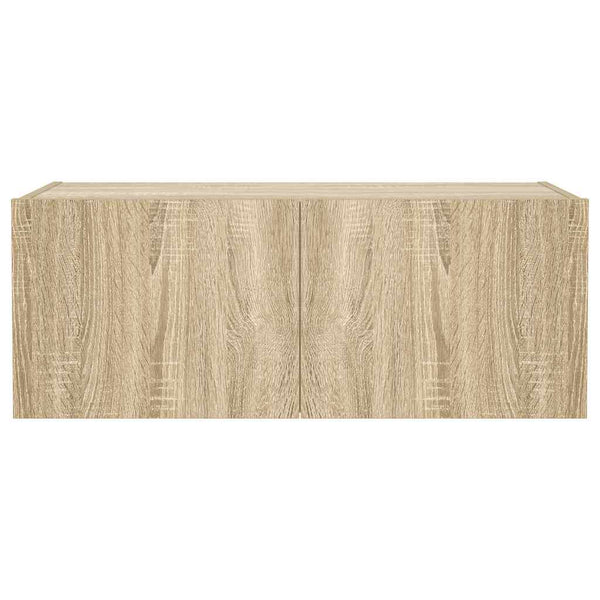 TV-Wandschrank mit LED Sonoma-Eiche 80cm