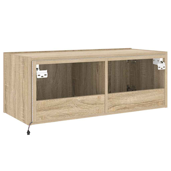 TV-Wandschrank mit LED Sonoma-Eiche 80cm