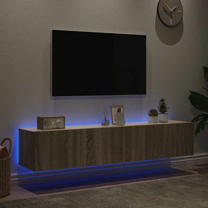TV-Wandschränke mit LED Sonoma-Eiche 2er Set