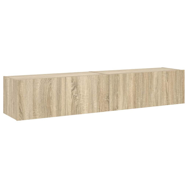 TV-Wandschränke mit LED Sonoma-Eiche 2er Set