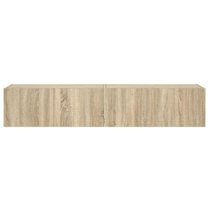 TV-Wandschränke mit LED Sonoma-Eiche 2er Set