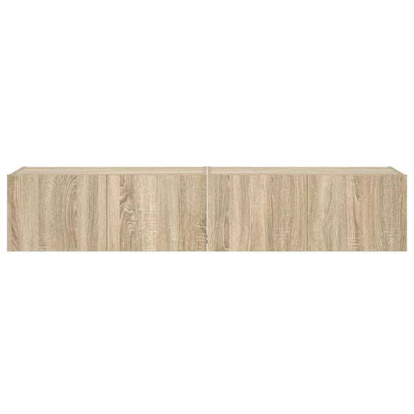 TV-Wandschränke mit LED Sonoma-Eiche 2er Set