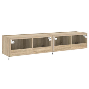 TV-Wandschränke mit LED Sonoma-Eiche 2er Set