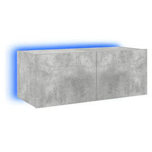 TV-Wandschrank mit LED Betongrau 80 cm
